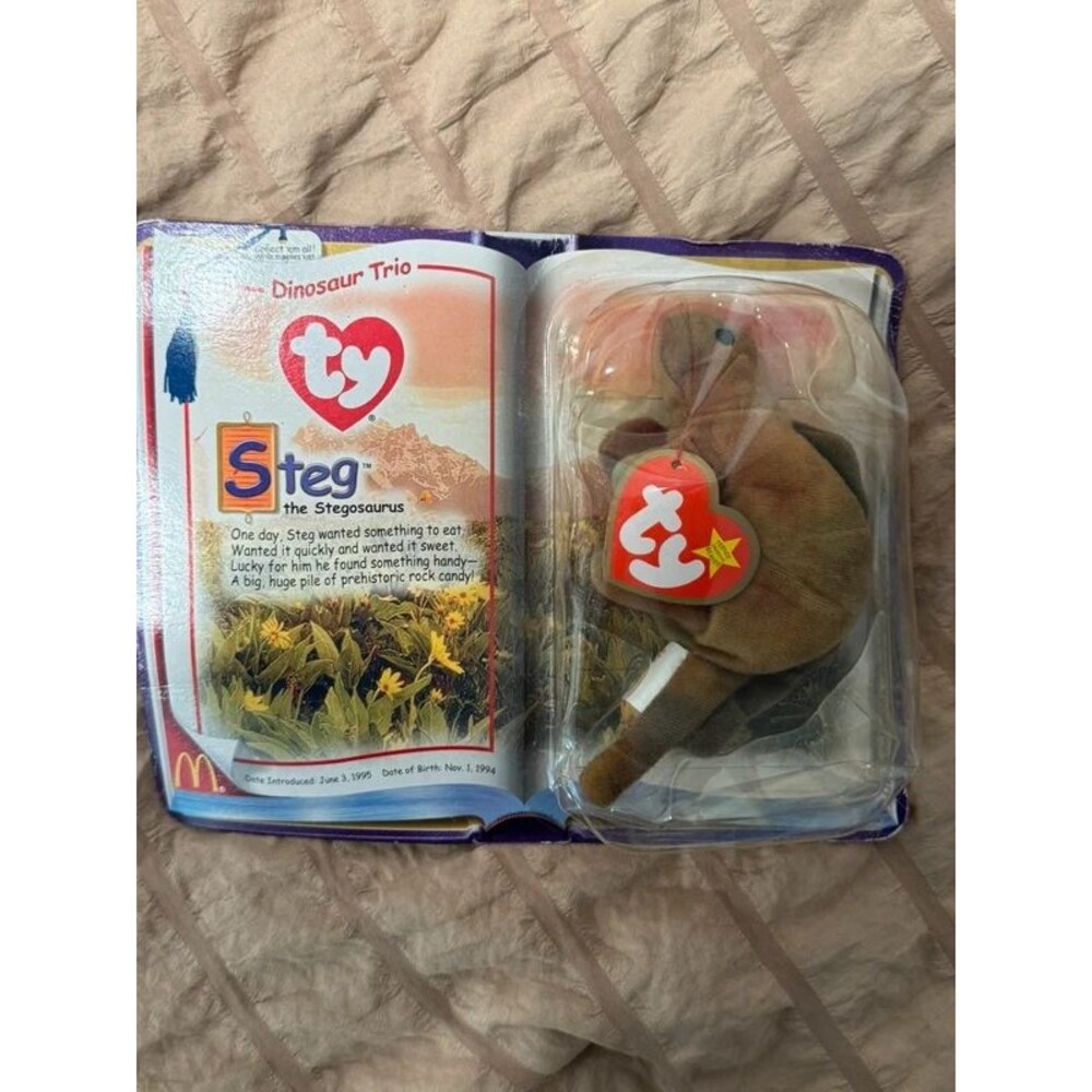 Y2K TY Beanie Dinosaur Steg Trio Plush
